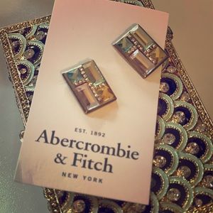 Vintage Rhinestone square earrings stud